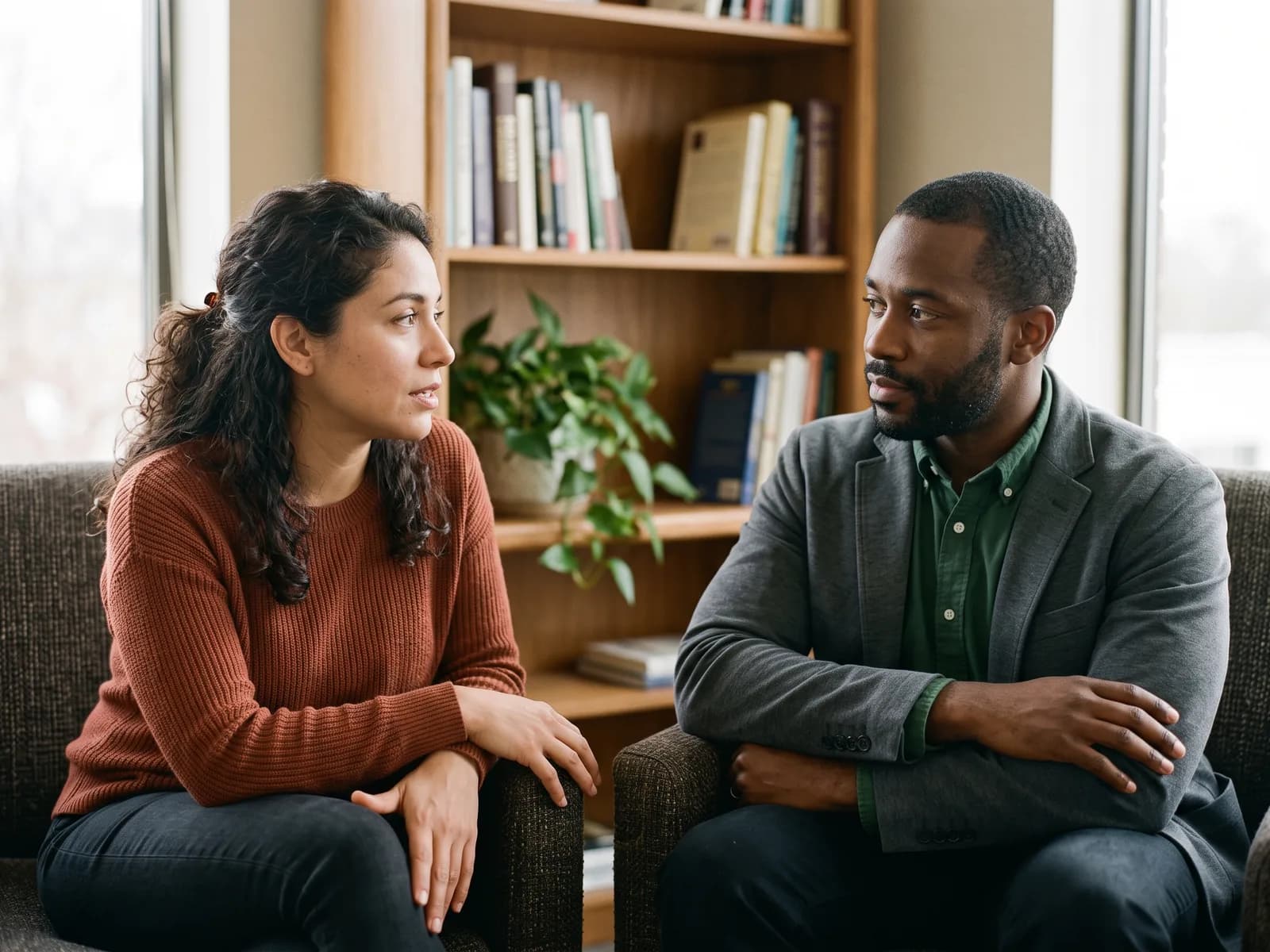 A discerning couple asking an adoption agency the right questions before choosing