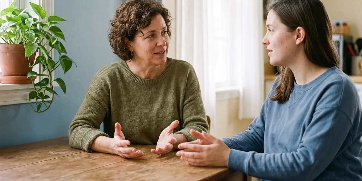Adoption counselor talking through the home study and matching timeline with a hopeful parent