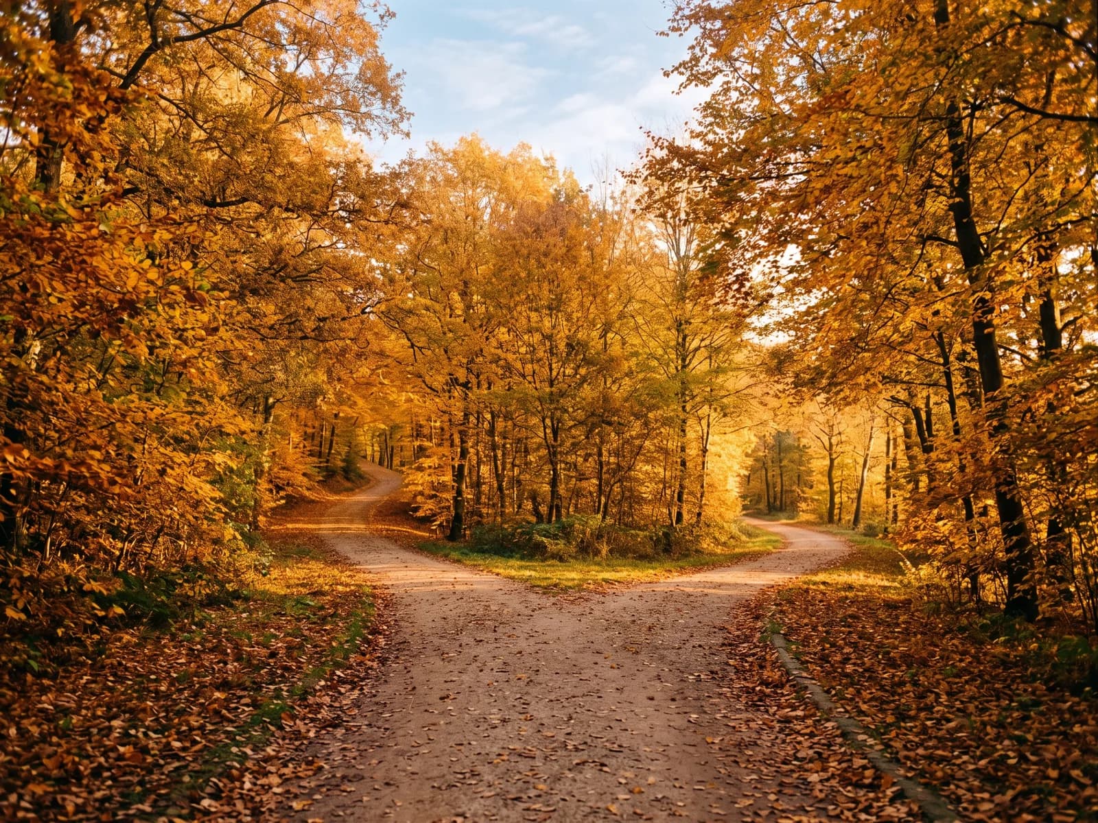 A sunlit park path splitting in two directions — choosing the right type of adoption