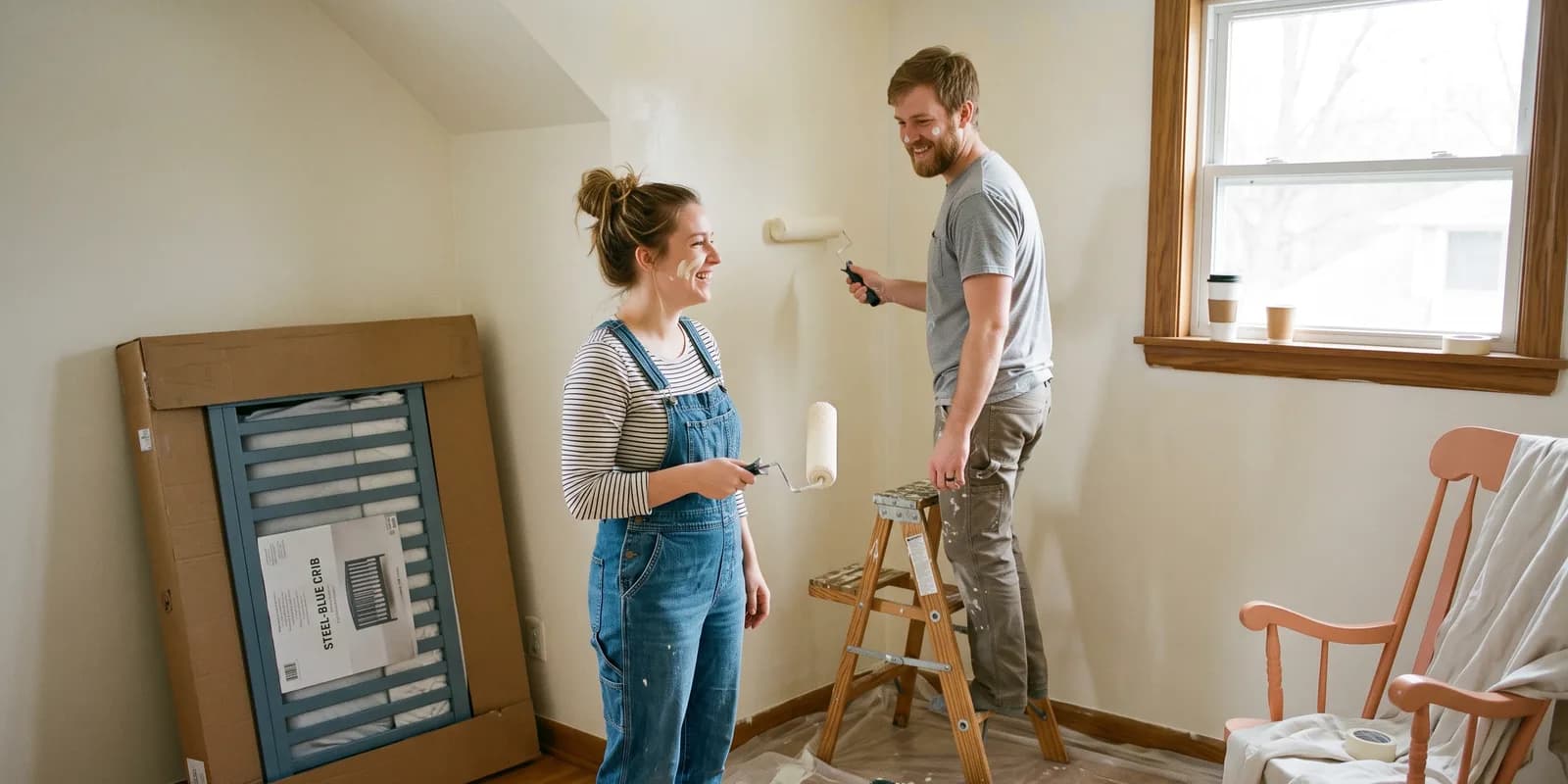 Waiting adoptive families prepare their homes while they wait to be chosen A waiting adoptive couple painting a nursery while they hope to be chosen by a birth mother