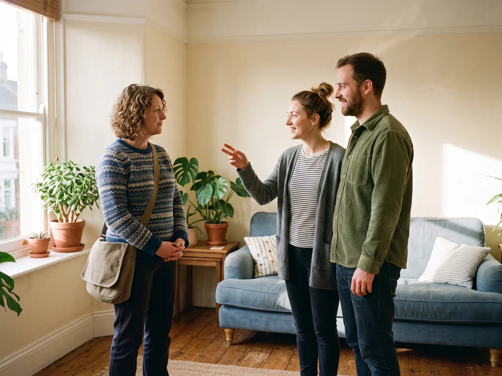 Caseworker visiting a couple during the Utah adoption home study walkthrough