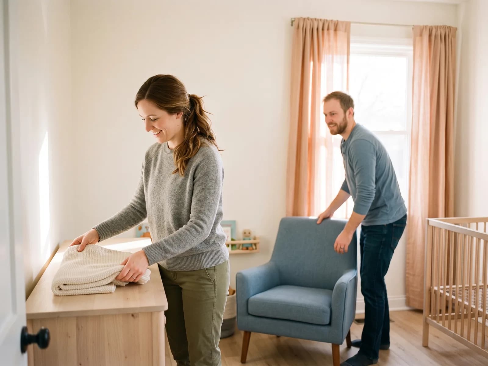 Adoptive parents preparing a nursery while planning Utah adoption costs