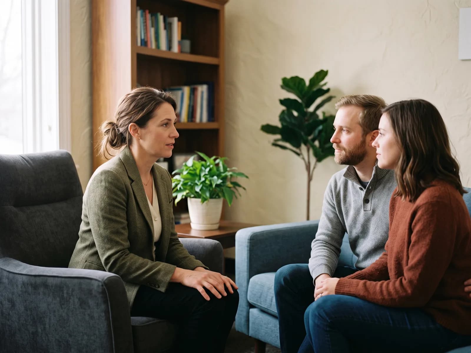 A couple consulting a professional about private adoption in Utah
