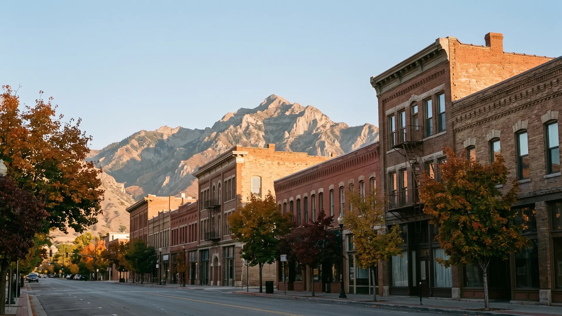 Historic 25th Street in Ogden, Utah beneath Ben Lomond peak, served by our adoption agency