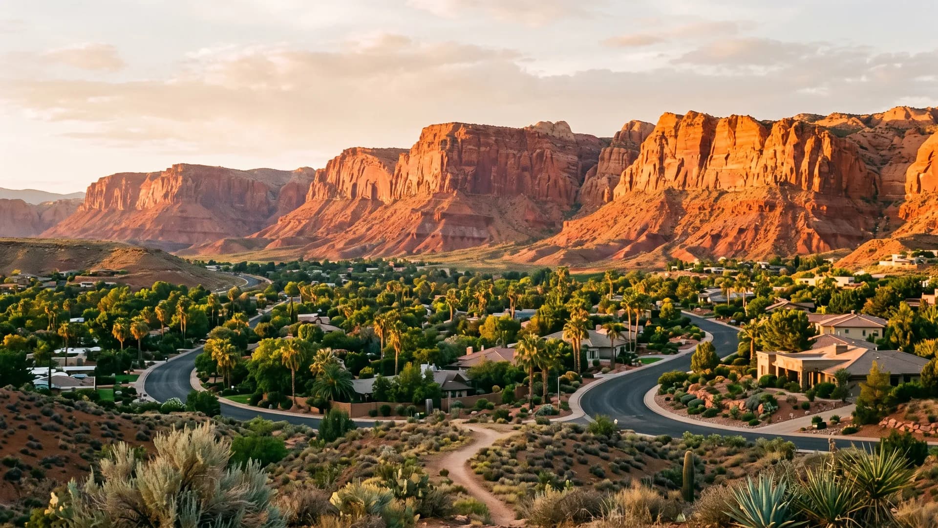 Red sandstone cliffs above St. George, Utah, served by our adoption agency