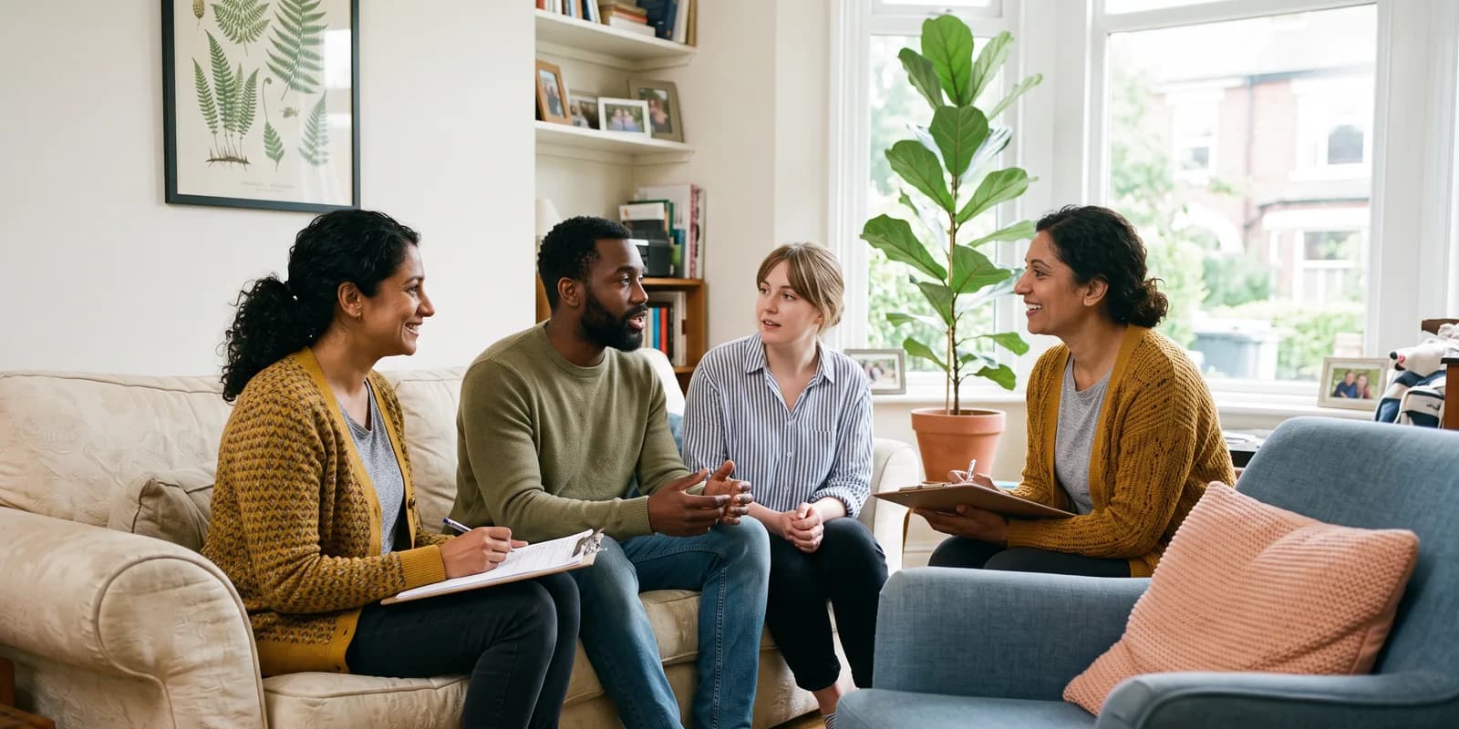 Utah requires a pre-placement home study by a licensed evaluator before placement A licensed social worker visiting a couple at home for the pre-placement adoptive evaluation that Utah adoption law requires before a child can be placed