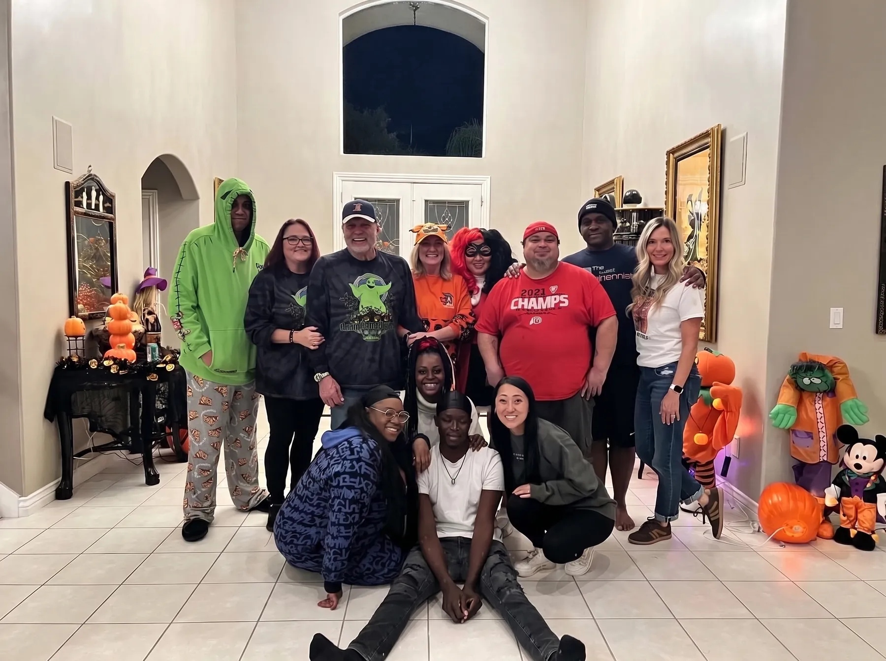 The Kunkel family gathered together at home for Halloween